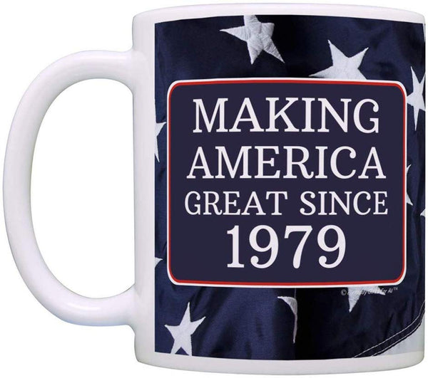 40th Birthday Gifts For Women Coffee Mug Tea Cup All Making America Great Since 1979 Birthday Mug Birthday Gifts Red,15 oz American Flag,2