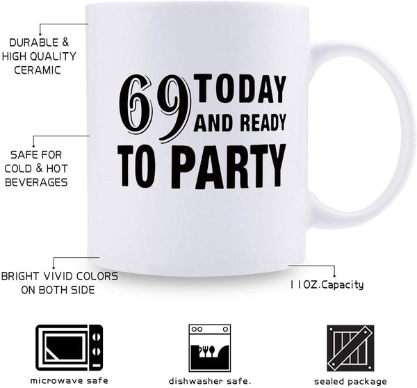 69th Birthday Gifts for Women - 1950 Birthday Gifts for Women, 69 Years Old Birthday Gifts Coffee Mug for Mom, Wife, Friend, Sister, Her, Colleague, Coworker - 11oz