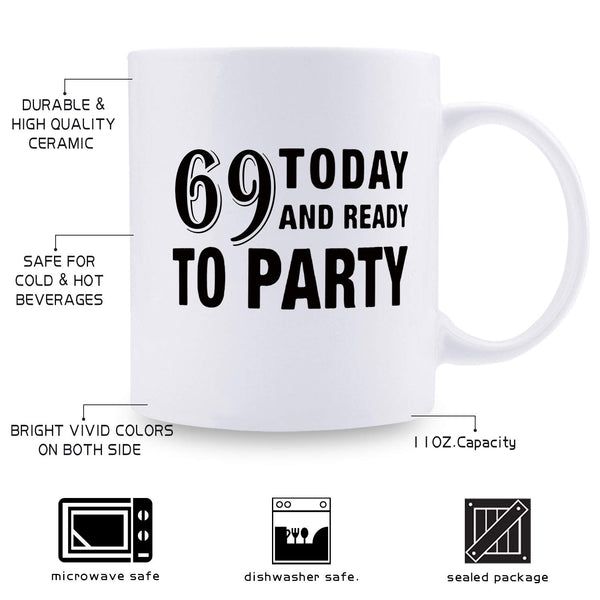 69th Birthday Gifts for Men - 1950 Birthday Gifts for Men, 69 Years Old Birthday Gifts Coffee Mug for Dad, Husband, Friend, Brother, Him, Colleague, Coworker - 11oz