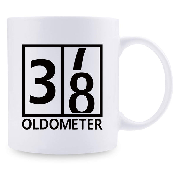 38th Birthday Gifts for Men - 1981 Birthday Gifts for Men, 38 Years Old Birthday Gifts Coffee Mug for Dad, Husband, Friend, Brother, Him, Colleague, Coworker, Oldometer Mug - 11oz