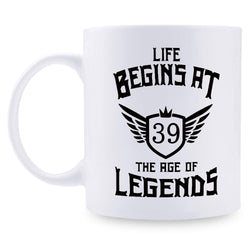 39th Birthday Gifts for Men - 1980 Birthday Gifts for Men, 39 Years Old Birthday Gifts Coffee Mug for Dad, Husband, Friend, Brother, Him, Colleague, Coworker - 11oz