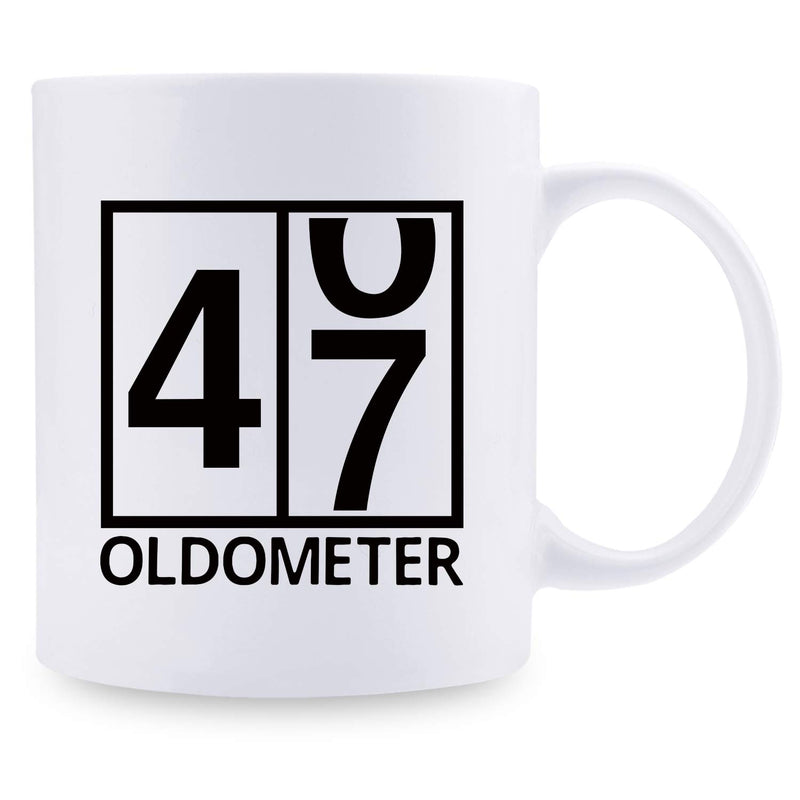 47th Birthday Gifts for Men - 1972 Birthday Gifts for Men, 47 Years Old Birthday Gifts Coffee Mug for Dad, Husband, Friend, Brother, Him, Colleague, Coworker, Oldometer Mug - 11oz