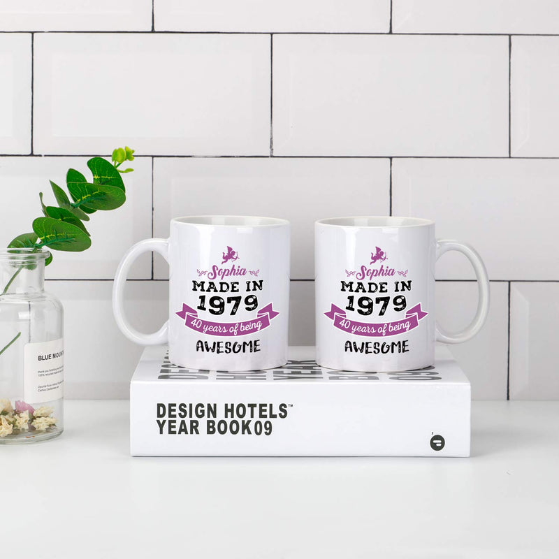 40th Birthday Gifts for Women - 1979 Birthday Gifts for Women, 40 Years Old Birthday Gifts Coffee Mug for Mom, Wife, Friend, Sister, Her, Colleague, Coworker - 11oz