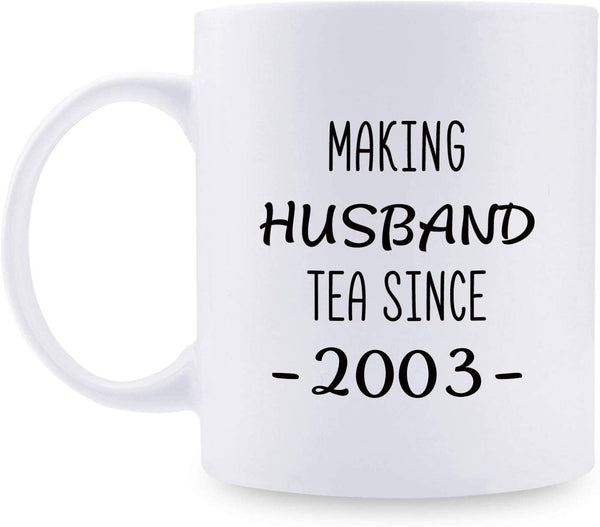 16th Anniversary Gifts - 16th Wedding Anniversary Gifts for Couple, 16 Year Anniversary Gifts 11oz Funny Coffee Mug for Husband, Hubby, Him, making husband tea