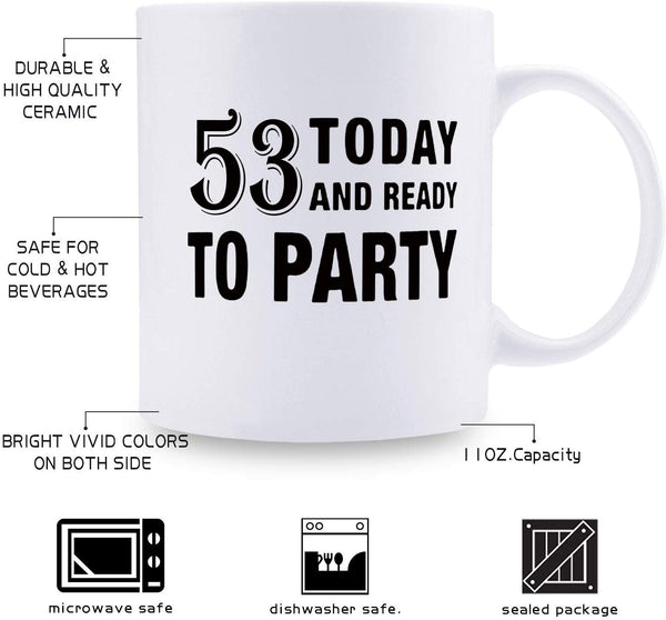 53rd Birthday Gifts for Men - 1966 Birthday Gifts for Men, 53 Years Old Birthday Gifts Coffee Mug for Dad, Husband, Friend, Brother, Him, Colleague, Coworker - 11oz