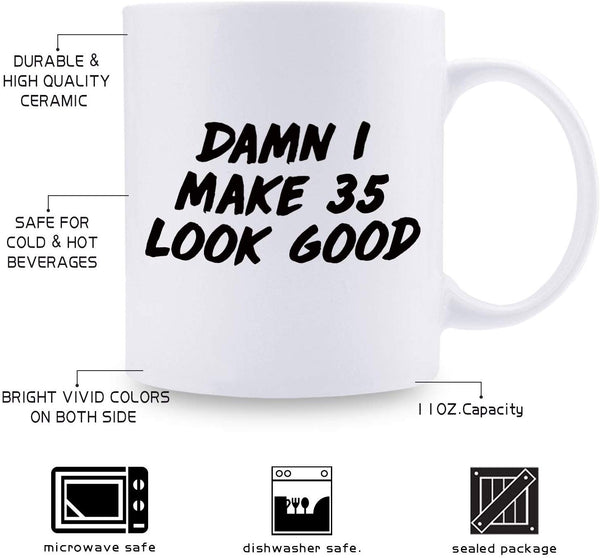 35th Birthday Gifts for Women - 1984 Birthday Gifts for Women, 35 Years Old Birthday Gifts Coffee Mug for Mom, Wife, Friend, Sister, Her, Colleague, Coworker - 11oz