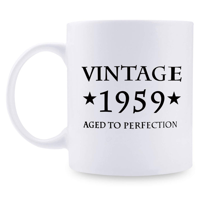 60th Birthday Gifts for Women - 1959 Birthday Gifts for Women, 60 Years Old Birthday Gifts Coffee Mug for Mom, Wife, Friend, Sister, Her, Colleague, Coworker - 11oz