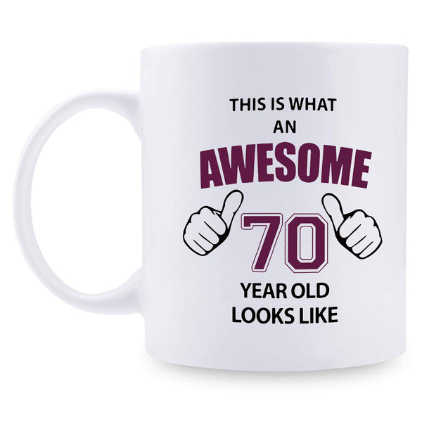 shefine 70th Birthday Gifts for Women - 1949 Birthday Gifts for Women, 70 Years Old Birthday Gifts Coffee Mug for Mom, Wife, Friend, Sister, Her, Colleague, Coworker - 11oz