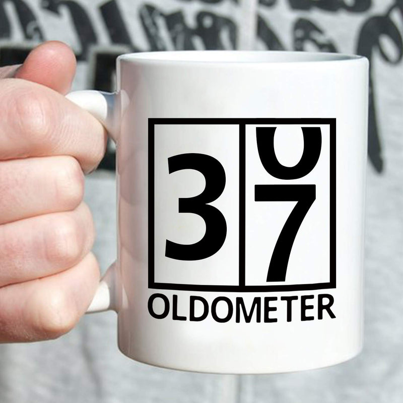 37th Birthday Gifts for Men - 1982 Birthday Gifts for Men, 37 Years Old Birthday Gifts Coffee Mug for Dad, Husband, Friend, Brother, Him, Colleague, Coworker, Oldometer Mug - 11oz