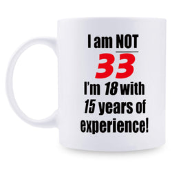 33rd Birthday Gifts for Men - 1986 Birthday Gifts for Men, 33 Years Old Birthday Gifts Coffee Mug for Dad, Husband, Friend, Brother, Him, Colleague, Coworker - 11oz