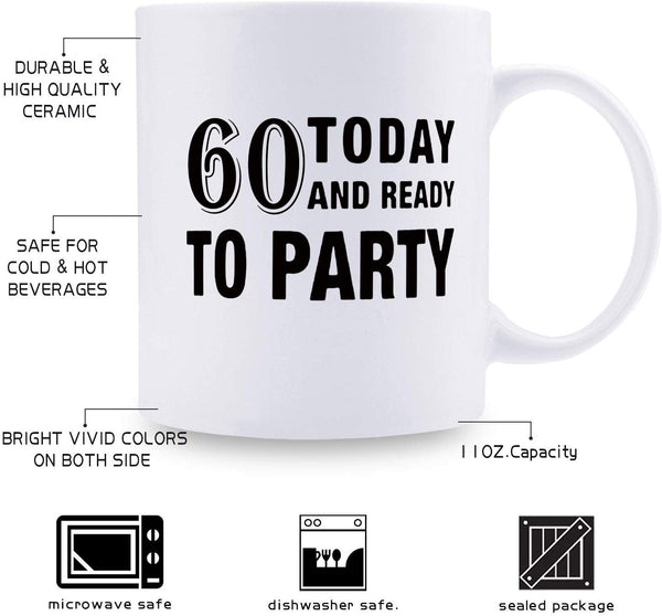 60th Birthday Gifts for Men - 1959 Birthday Gifts for Men, 60 Years Old Birthday Gifts Coffee Mug for Dad, Husband, Friend, Brother, Him, Colleague, Coworker - 11oz