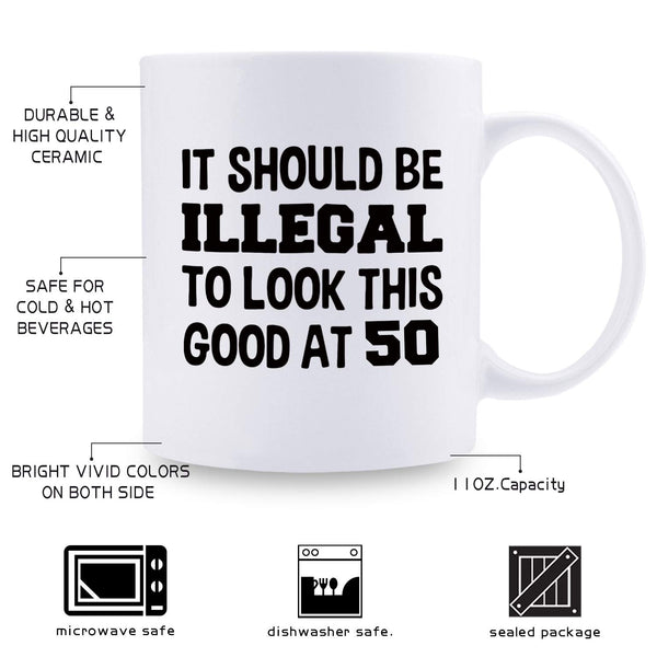 50th Birthday Gifts for Men - 1969 Birthday Gifts for Men, 50 Years Old Birthday Gifts Coffee Mug for Dad, Husband, Friend, Brother, Him, Colleague, Coworker - 11oz