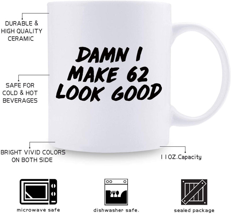 62nd Birthday Gifts for Women - 1957 Birthday Gifts for Women, 62 Years Old Birthday Gifts Coffee Mug for Mom, Wife, Friend, Sister, Her, Colleague, Coworker - 11oz