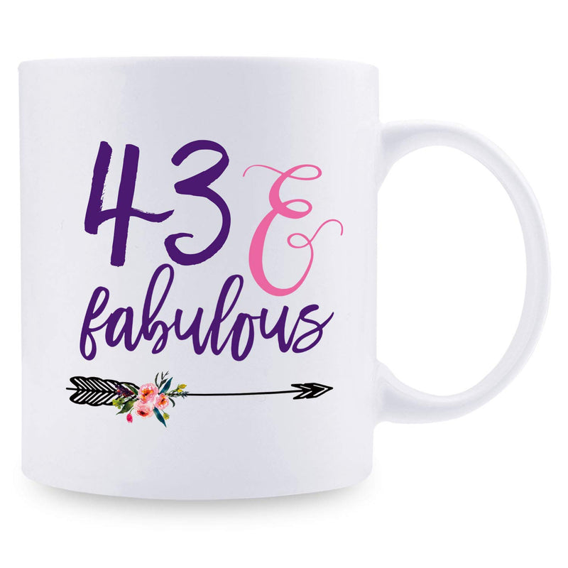 43rd Birthday Gifts for Women - 1976 Birthday Gifts for Women, 43 Years Old Birthday Gifts Coffee Mug for Mom, Wife, Friend, Sister, Her, Colleague, Coworker - 11oz