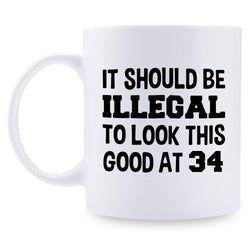 34th Birthday Gifts for Men - 1985 Birthday Gifts for Men, 34 Years Old Birthday Gifts Coffee Mug for Dad, Husband, Friend, Brother, Him, Colleague, Coworker - 11oz