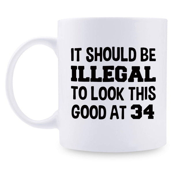 34th Birthday Gifts for Men - 1985 Birthday Gifts for Men, 34 Years Old Birthday Gifts Coffee Mug for Dad, Husband, Friend, Brother, Him, Colleague, Coworker - 11oz