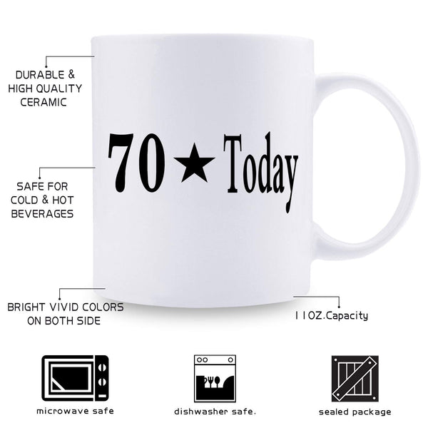 70th Birthday Gifts for Men - 1949 Birthday Gifts for Men, 70 Years Old Birthday Gifts Coffee Mug for Dad, Husband, Friend, Brother, Him, Colleague, Coworker - 11oz