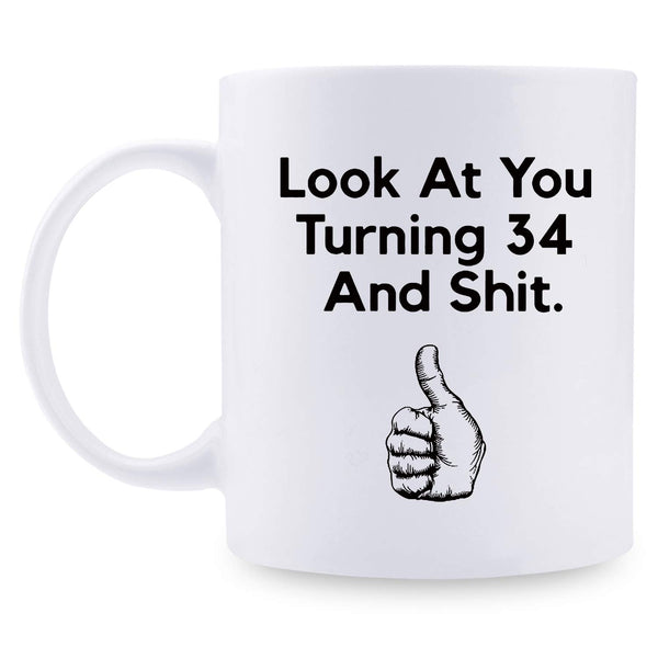 34th Birthday Gifts for Men - 1985 Birthday Gifts for Men, 34 Years Old Birthday Gifts Coffee Mug for Dad, Husband, Friend, Brother, Him, Colleague, Coworker - 11oz