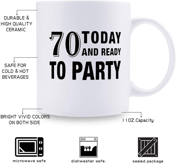 70th Birthday Gifts for Men - 1949 Birthday Gifts for Men, 70 Years Old Birthday Gifts Coffee Mug for Dad, Husband, Friend, Brother, Him, Colleague, Coworker - 11oz