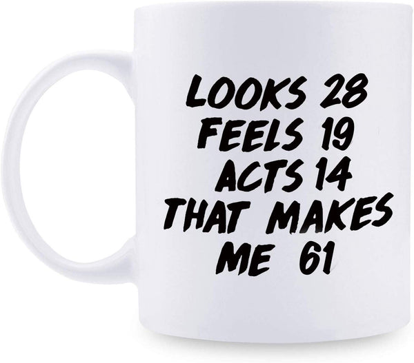 61st Birthday Gifts for Men - 1958 Birthday Gifts for Men, 61 Years Old Birthday Gifts Coffee Mug for Dad, Husband, Friend, Brother, Him, Colleague, Coworker - 11oz