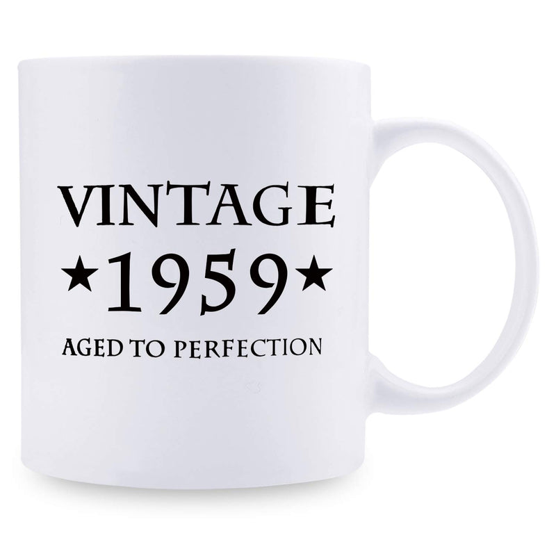 60th Birthday Gifts for Women - 1959 Birthday Gifts for Women, 60 Years Old Birthday Gifts Coffee Mug for Mom, Wife, Friend, Sister, Her, Colleague, Coworker - 11oz