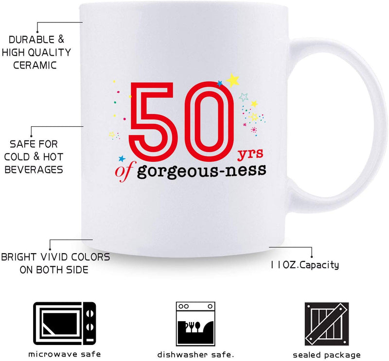 50th Birthday Gifts for Women - 1969 Birthday Gifts for Women, 50 Years Old Birthday Gifts Coffee Mug for Mom, Wife, Friend, Sister, Her, Colleague, Coworker - 11oz