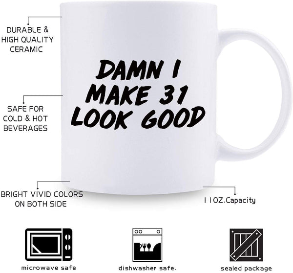 31st Birthday Gifts for Women - 1988 Birthday Gifts for Women, 31 Years Old Birthday Gifts Coffee Mug for Mom, Wife, Friend, Sister, Her, Colleague, Coworker - 11oz