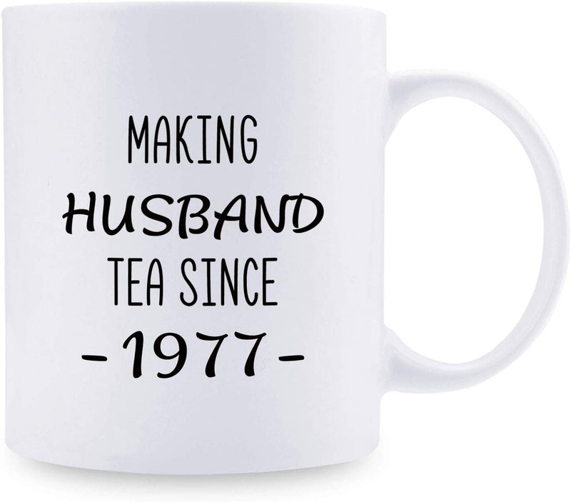 42nd Anniversary Gifts - 42nd Wedding Anniversary Gifts for Couple, 42 Year Anniversary Gifts 11oz Funny Coffee Mug for Husband, Hubby, Him, making husband tea