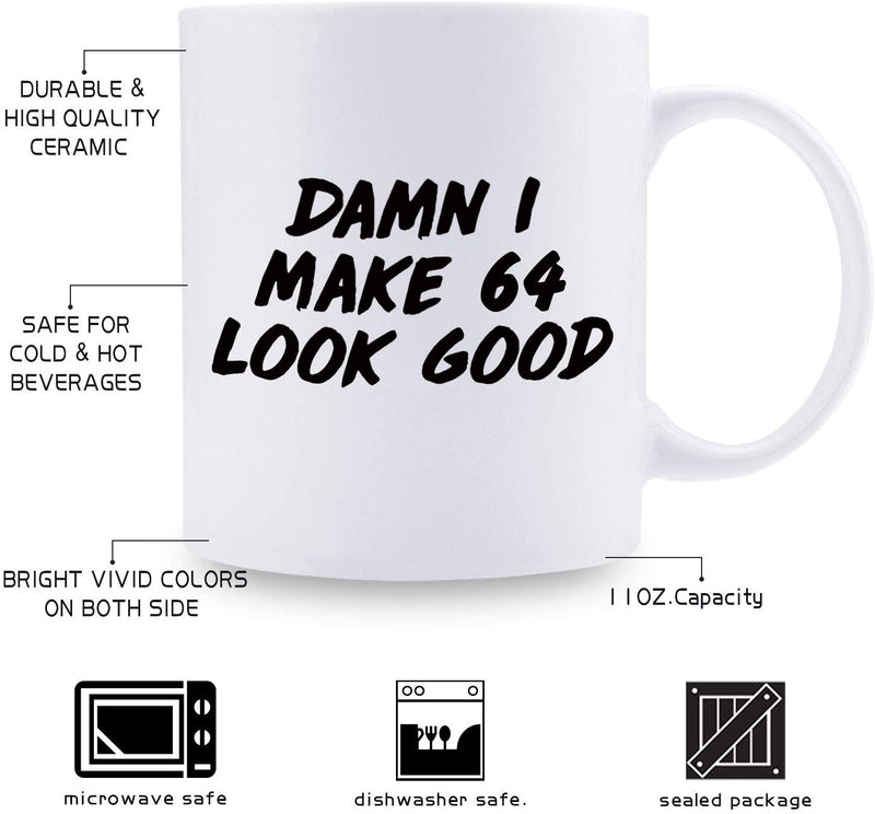 64th Birthday Gifts for Women - 1955 Birthday Gifts for Women, 64 Years Old Birthday Gifts Coffee Mug for Mom, Wife, Friend, Sister, Her, Colleague, Coworker - 11oz