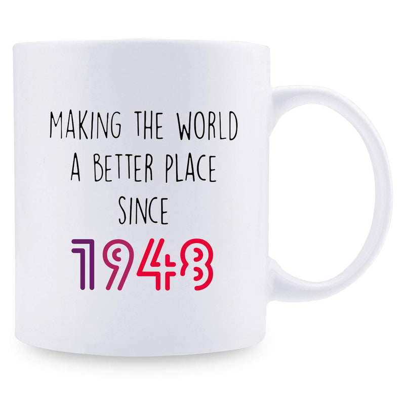 71st Birthday Gifts for Men - 1948 Birthday Gifts for Men, 71 Years Old Birthday Gifts Coffee Mug for Dad, Husband, Friend, Brother, Him, Colleague, Coworker - 11oz