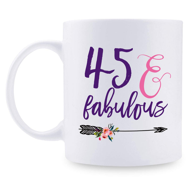 45th Birthday Gifts for Women - 1974 Birthday Gifts for Women, 45 Years Old Birthday Gifts Coffee Mug for Mom, Wife, Friend, Sister, Her, Colleague, Coworker - 11oz