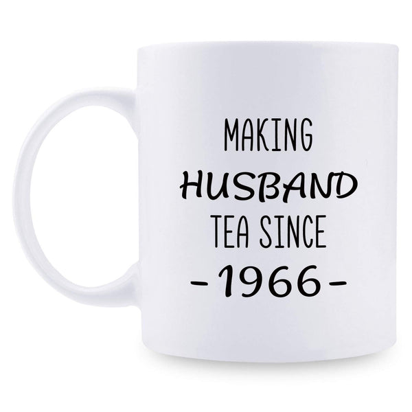 53rd Anniversary Gifts - 53rd Wedding Anniversary Gifts for Couple, 53 Year Anniversary Gifts 11oz Funny Coffee Mug for Husband, Hubby, Him, making husband tea