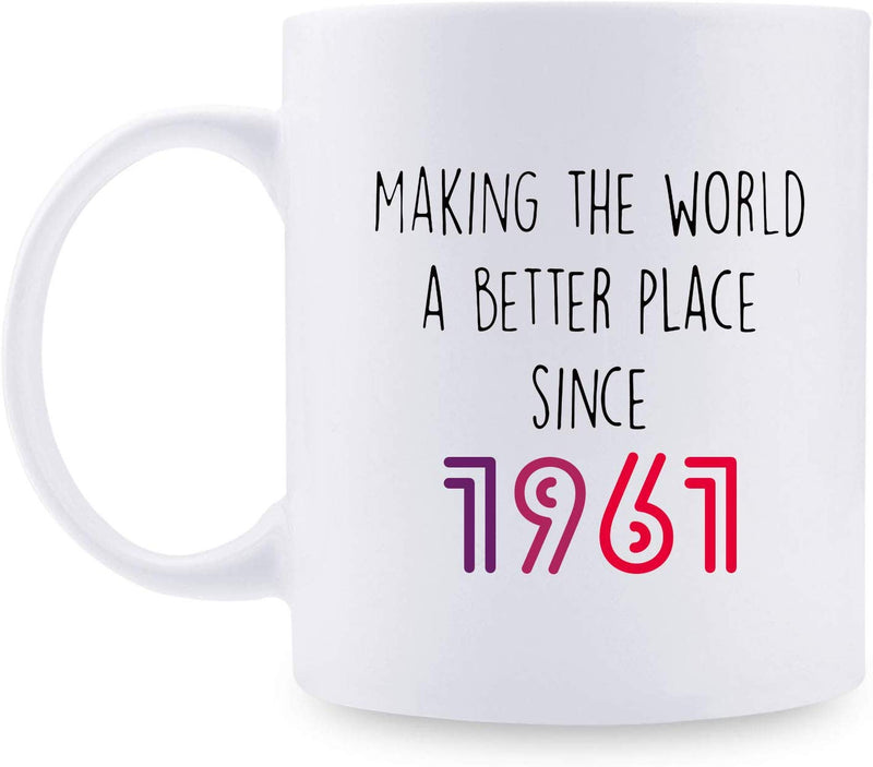 58th Birthday Gifts for Women - 1961 Birthday Gifts for Women, 58 Years Old Birthday Gifts Coffee Mug for Mom, Wife, Friend, Sister, Her, Colleague, Coworker - 11oz