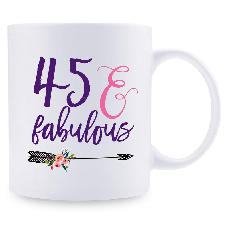 45th Birthday Gifts for Women - 1974 Birthday Gifts for Women, 45 Years Old Birthday Gifts Coffee Mug for Mom, Wife, Friend, Sister, Her, Colleague, Coworker - 11oz