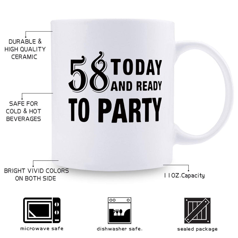 58th Birthday Gifts for Women - 1961 Birthday Gifts for Women, 58 Years Old Birthday Gifts Coffee Mug for Mom, Wife, Friend, Sister, Her, Colleague, Coworker - 11oz