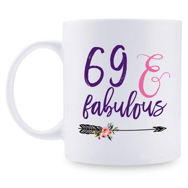 69th Birthday Gifts for Women - 1950 Birthday Gifts for Women, 69 Years Old Birthday Gifts Coffee Mug for Mom, Wife, Friend, Sister, Her, Colleague, Coworker - 11oz