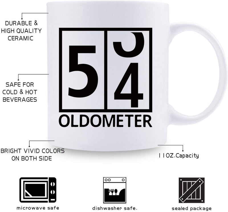 54th Birthday Gifts for Men - 1965 Birthday Gifts for Men, 54 Years Old Birthday Gifts Coffee Mug for Dad, Husband, Friend, Brother, Him, Colleague, Coworker, Oldometer Mug - 11oz