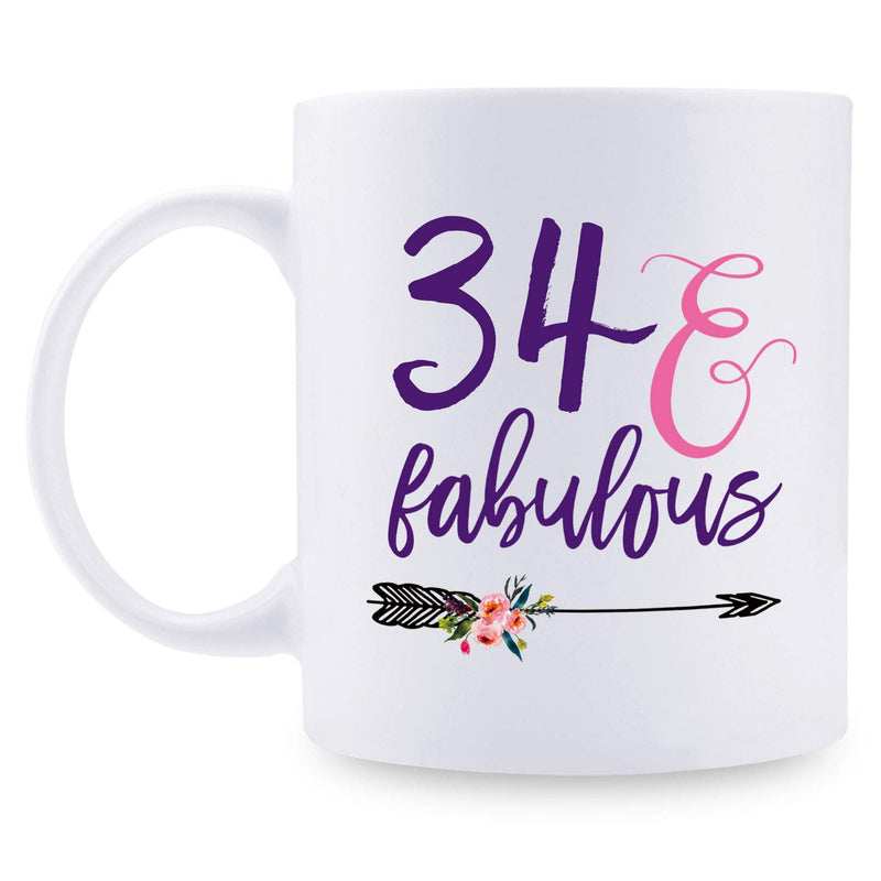 34th Birthday Gifts for Women - 1985 Birthday Gifts for Women, 34 Years Old Birthday Gifts Coffee Mug for Mom, Wife, Friend, Sister, Her, Colleague, Coworker - 11oz