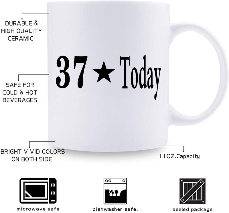 37th Birthday Gifts for Men - 1982 Birthday Gifts for Men, 37 Years Old Birthday Gifts Coffee Mug for Dad, Husband, Friend, Brother, Him, Colleague, Coworker - 11oz