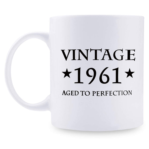 58th Birthday Gifts for Men - 1961 Birthday Gifts for Men, 58 Years Old Birthday Gifts Coffee Mug for Dad, Husband, Friend, Brother, Him, Colleague, Coworker - 11oz