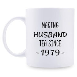 40th Anniversary Gifts - 40th Wedding Anniversary Gifts for Couple, 40 Year Anniversary Gifts 11oz Funny Coffee Mug for Husband, Hubby, Him, making husband tea