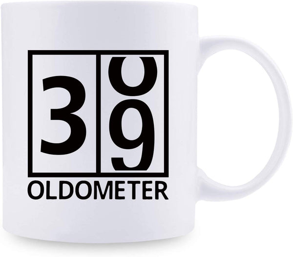 39th Birthday Gifts for Women - 1980 Birthday Gifts for Women, 39 Years Old Birthday Gifts Coffee Mug for Mom, Wife, Friend, Sister, Her, Colleague, Coworker, Oldometer Mug - 11oz