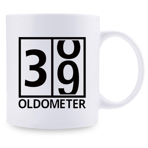 39th Birthday Gifts for Men - 1980 Birthday Gifts for Men, 39 Years Old Birthday Gifts Coffee Mug for Dad, Husband, Friend, Brother, Him, Colleague, Coworker, Oldometer Mug - 11oz