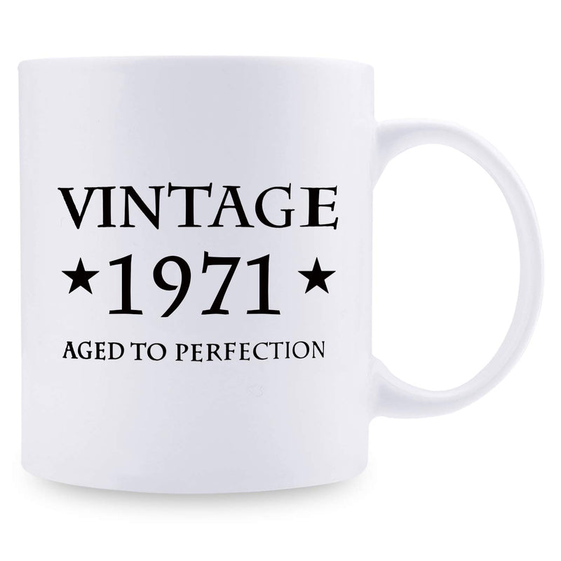 48th Birthday Gifts for Women - 1971 Birthday Gifts for Women, 48 Years Old Birthday Gifts Coffee Mug for Mom, Wife, Friend, Sister, Her, Colleague, Coworker - 11oz