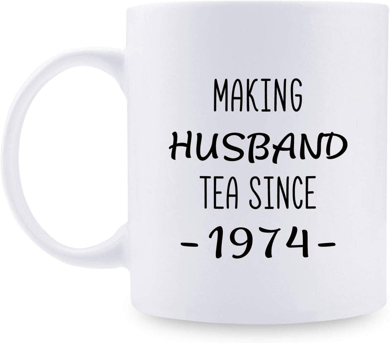 45th Anniversary Gifts - 45th Wedding Anniversary Gifts for Couple, 45 Year Anniversary Gifts 11oz Funny Coffee Mug for Husband, Hubby, Him, making husband tea