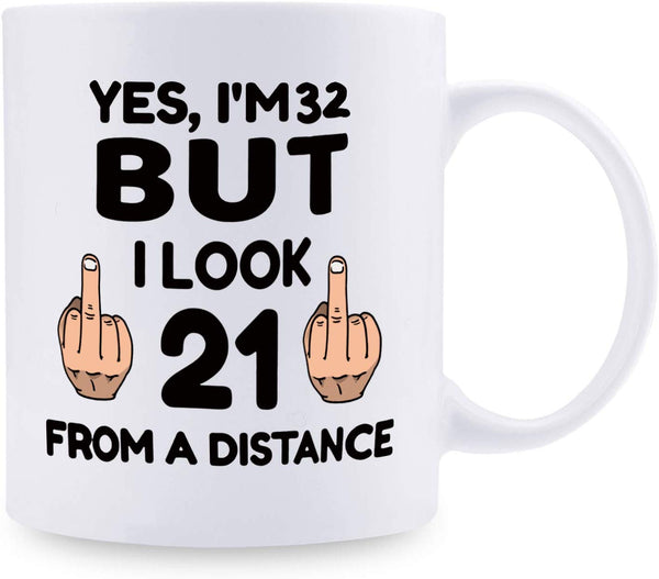 32nd Birthday Gifts for Women - 1987 Birthday Gifts for Women, 32 Years Old Birthday Gifts Coffee Mug for Mom, Wife, Friend, Sister, Her, Colleague, Coworker - 11oz