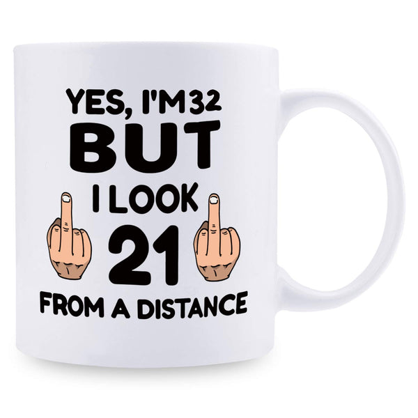 32nd Birthday Gifts for Men - 1987 Birthday Gifts for Men, 32 Years Old Birthday Gifts Coffee Mug for Dad, Husband, Friend, Brother, Him, Colleague, Coworker - 11oz