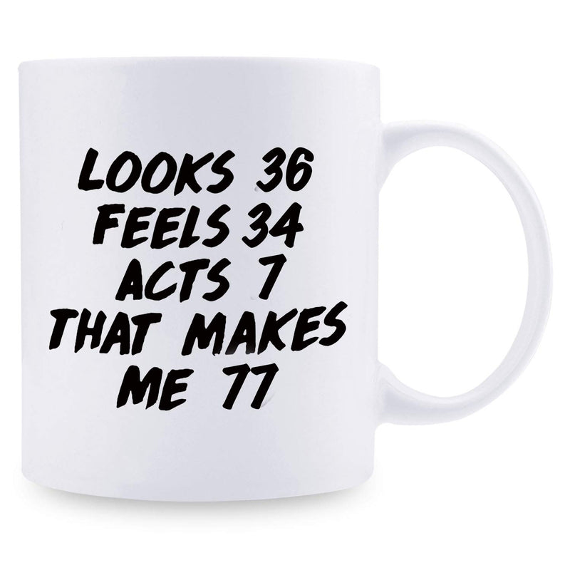 77th Birthday Gifts for Men - 1942 Birthday Gifts for Men, 77 Years Old Birthday Gifts Coffee Mug for Dad, Husband, Friend, Brother, Him, Colleague, Coworker - 11oz