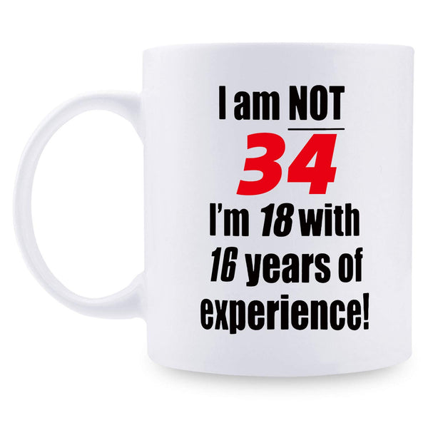 34th Birthday Gifts for Men - 1985 Birthday Gifts for Men, 34 Years Old Birthday Gifts Coffee Mug for Dad, Husband, Friend, Brother, Him, Colleague, Coworker - 11oz