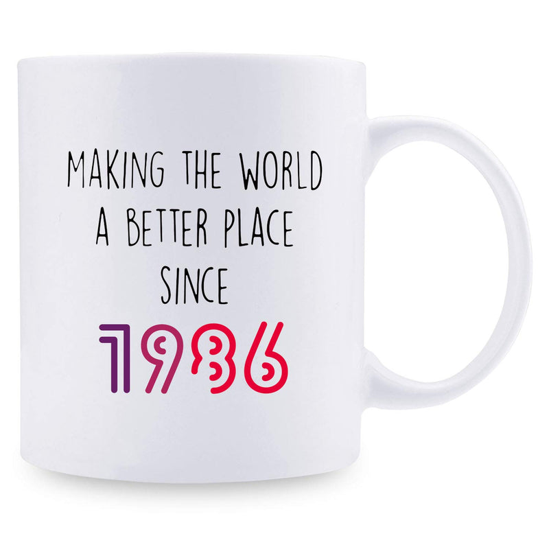 33rd Birthday Gifts for Women - 1986 Birthday Gifts for Women, 33 Years Old Birthday Gifts Coffee Mug for Mom, Wife, Friend, Sister, Her, Colleague, Coworker - 11oz